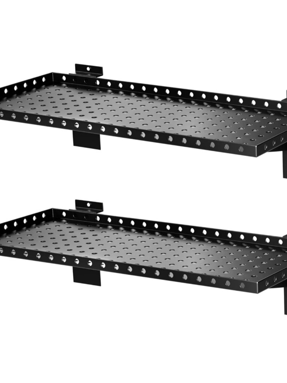 2 Pack Heavy Duty Slatwall Shelves 10 X 24 Inch, Black